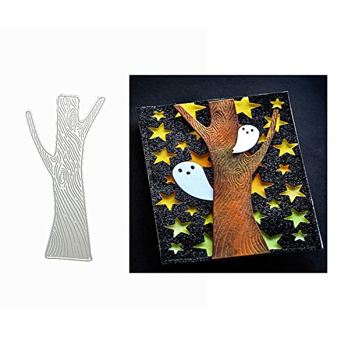 Qoiseys Metall-Stanzformen mit Halloween-Baum für Kartenherstellung, Stanzschablonen für DIY, Scrapbooking, Fotoalbum, dekoratives Papier, Basteln, Prägeschablone von Qoiseys