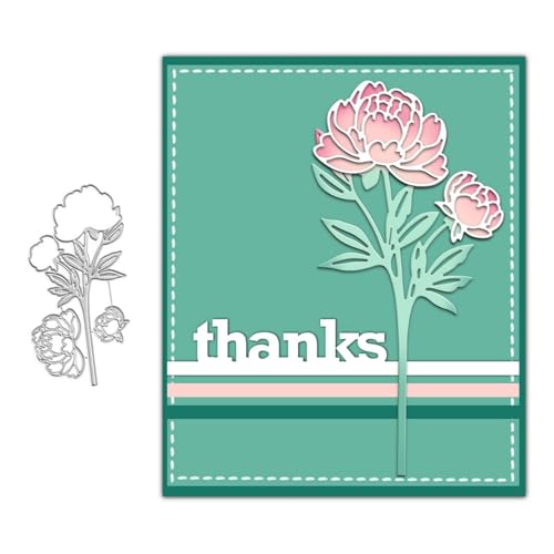 Qoiseys Metall-Stanzformen mit Pfingstrosenblüten für Kartenherstellung, Stanzschablonen für Bastelarbeiten, Scrapbooking, Fotoalbum, dekoratives Papier, Basteln, Prägung Qoiseys Metall-Stanzformen mit Pfingstrosenblüten für Kartenherstellung, Stanzschablonen für Bastelarbeiten, Scrapbooking, Fotoalbum, dekoratives Papier, Basteln, Prägung von Qoiseys