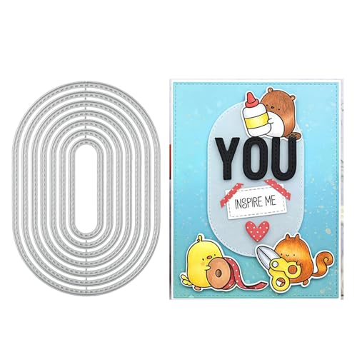 Qoiseys Metall-Stanzformen mit ovaler Bordüre für Kartenherstellung, Stanzformen für Bastelarbeiten, Scrapbooking, Fotoalbum, dekoratives Papier, Basteln, Prägung Qoiseys Metall-Stanzformen mit ovaler Bordüre für Kartenherstellung, Stanzformen für Bastelarbeiten, Scrapbooking, Fotoalbum, dekoratives Papier, Basteln, Prägung von Qoiseys