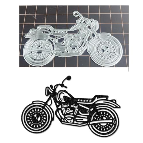 Qoiseys Motorrad-Metall-Stanzformen für Kartenherstellung, Stanzschablonen für DIY, Scrapbooking, Fotoalbum, dekoratives Papier, Basteln, Prägung von Qoiseys