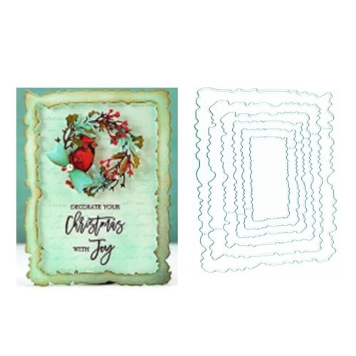 Qoiseys Rechteckige Metall-Stanzformen für Kartenherstellung, Stanzformen für Bastelarbeiten, Scrapbooking, Fotoalbum, dekoratives Papier, Basteln, Prägung Qoiseys Rechteckige Metall-Stanzformen für Kartenherstellung, Stanzformen für Bastelarbeiten, Scrapbooking, Fotoalbum, dekoratives Papier, Basteln, Prägung von Qoiseys