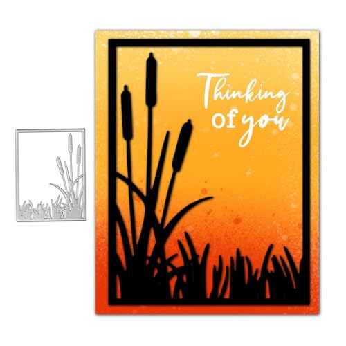 Qoiseys Schilfrohr-Metall-Stanzformen für Kartenherstellung, Stanzformen für Bastelarbeiten, Scrapbooking, Fotoalbum, dekoratives Papier, Basteln, Prägung von Qoiseys