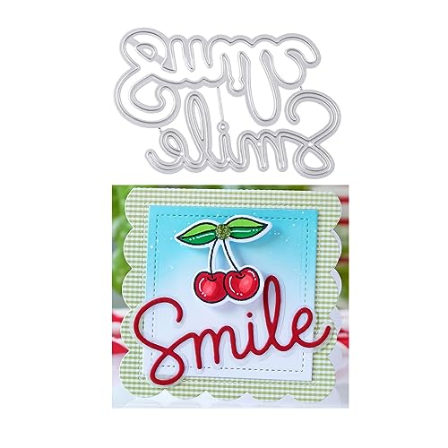 Qoiseys Smile Metall-Stanzformen für Kartenherstellung, Stanzschablonen für DIY, Scrapbooking, Fotoalbum, dekoratives Papier, Basteln, Prägeschablone von Qoiseys