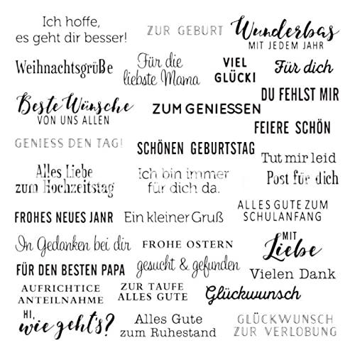 Qoiseys Stempel,“Ich hoffe, es geht dir besser!”Silikonstempel sprüche deutsch, stempel silikon sprüche für DIY Scrapbooking Fotoalbum Dekoratives Papier Basteln Prägeschablone von Qoiseys