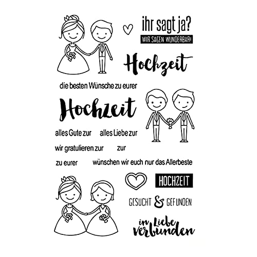 Qoiseys Stempel,"wünschen wir euch nur das Allerbeste "Silikonstempel sprüche deutsch, Silikon Clear Stamps für DIY Scrapbooking Fotoalbum Dekoratives Papier Basteln Prägeschablone von Qoiseys