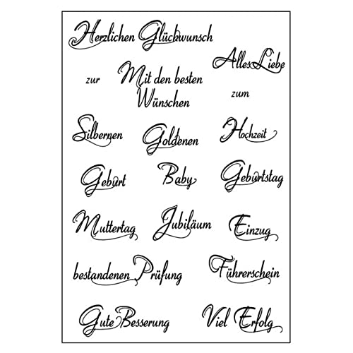 Qoiseys Stempel,Herzlichen Glückwunsch Silikonstempel sprüche deutsch, stempel silikon sprüche für DIY Scrapbooking Fotoalbum Dekoratives Papier Basteln Prägeschablone Qoiseys Stempel,Herzlichen Glückwunsch Silikonstempel sprüche deutsch, stempel silikon sprüche für DIY Scrapbooking Fotoalbum Dekoratives Papier Basteln Prägeschablone von Qoiseys