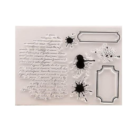 Qoiseys Stempel,Silikonstempel Antiker Text, Silikon Clear Stamps für DIY Scrapbooking Fotoalbum Dekoratives Papier Basteln Prägeschablone von Qoiseys