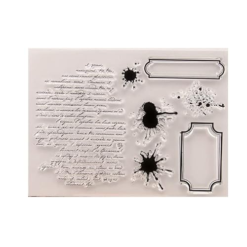 Qoiseys Stempel,Silikonstempel Antiker Text, Silikon Clear Stamps für DIY Scrapbooking Fotoalbum Dekoratives Papier Basteln Prägeschablone von Qoiseys