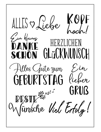 Qoiseys Stempel,Silikonstempel sprüche deutsch, Silikon Clear Stamps für DIY Scrapbooking Fotoalbum Dekoratives Papier Basteln Prägeschablone (01) von Qoiseys