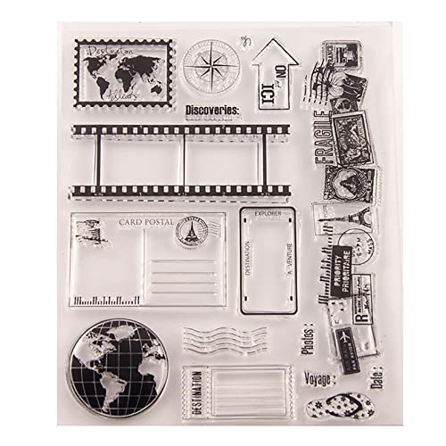 Qoiseys Transparente Silikon-Stempel für Kartenherstellung, Reise-Stempel für DIY-Scrapbooking, Fotoalbum, Siegelstempel, Prägung, Album, Dekoration, Basteln Qoiseys Transparente Silikon-Stempel für Kartenherstellung, Reise-Stempel für DIY-Scrapbooking, Fotoalbum, Siegelstempel, Prägung, Album, Dekoration, Basteln von Qoiseys