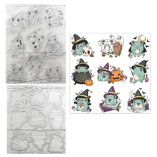 Qoiseys Transparente Stempel und Stanzformen für Kartenherstellung, Stanzschablonen für DIY, Scrapbooking, Fotoalbum, dekoratives Papier, Basteln, Prägeschablone (11) von Qoiseys