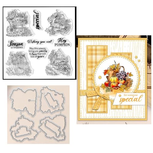 Qoiseys Transparente Stempel und Stanzformen für Kartenherstellung, Stanzschablonen für DIY, Scrapbooking, Fotoalbum, dekoratives Papier, Basteln, Prägeschablone von Qoiseys