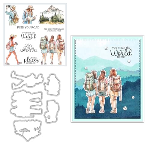 Qoiseys Transparente Stempel und Stanzformen für Mädchen, für Kartenherstellung, Stanzschablonen für DIY, Scrapbooking, Fotoalbum, dekoratives Papier, Basteln, Prägeschablone von Qoiseys