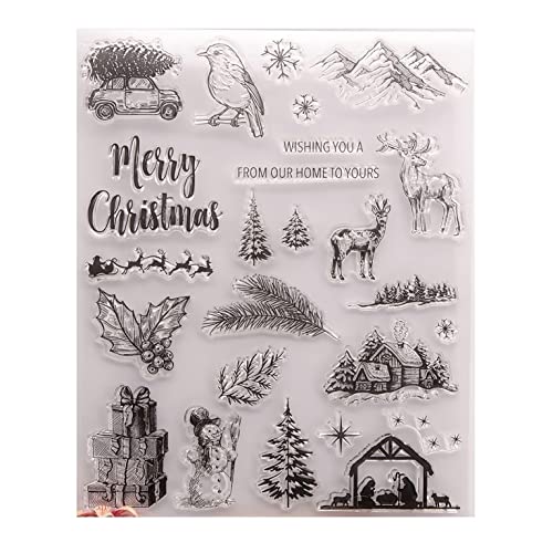 Qoiseys Weihnachten Hirsch Schneemann Klar Silikon Stempel für Kartenherstellung, klare Gummistempel für DIY Scrapbooking Fotoalbum Siegel Stempel Prägung Album Dekor Basteln Qoiseys Weihnachten Hirsch Schneemann Klar Silikon Stempel für Kartenherstellung, klare Gummistempel für DIY Scrapbooking Fotoalbum Siegel Stempel Prägung Album Dekor Basteln von Qoiseys