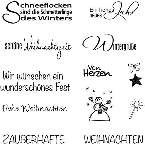 Qoiseys "Wintergrübe"Stempel,Silikonstempel sprüche deutsch, Silikon Clear Stamps für DIY Scrapbooking Fotoalbum Dekoratives Papier Basteln Prägeschablone (10) von Qoiseys