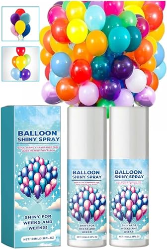 Ballon Glanz Spray, Ballon Hochglanz Spray für Latexballons, Ballon Glow Spray, Langanhaltende Wirkung, Verbessern Party Dekoration, Schnell Trocknende Ballonglanzlösung (Blau-2Pcs) von Qoobom