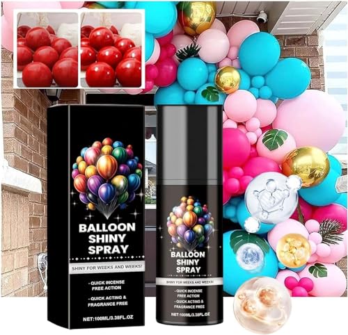 Ballonglanz-Spray, Ballon-Hochglanz-Spray für Latexballons, Ballon-Glühspray, langanhaltende Wirkung, verbessern Party-Dekoration, schnell trocknende Ballonglanz-Lösung (Schwarz, 1 Stück) von Qoobom