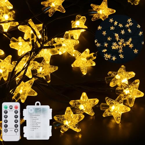 Qoosea Lichterkette Innen mit Blasenstern 40LED Feen Lichter Batterie Wasserdicht 8 Modi LED Lichterkette Außen Weihnachten Lichterkette mit Fernbedienung für Weihnachtsgarten Patio Zaun Yard Decor Qoosea Lichterkette Innen mit Blasenstern 40LED Feen Lichter Batterie Wasserdicht 8 Modi LED Lichterkette Außen Weihnachten Lichterkette mit Fernbedienung für Weihnachtsgarten Patio Zaun Yard Decor von Qoosea