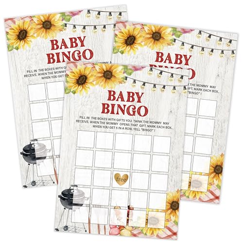 Qoqxjodd BBQ Baby Bingo-Spiel, 30 Spielkarten, ab 15 Jahren, geschlechtsneutral, Party-Aktivitäten von Qoqxjodd