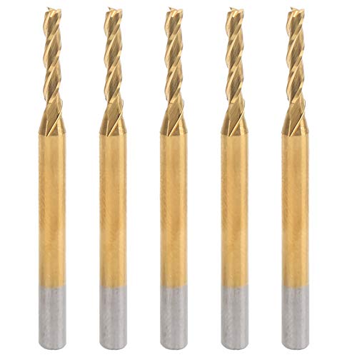 3-Flute Flat End Mahlen Cutter Ti-Planated Schneidbitbit runde Schaft 3,175 x 2 x 10 x 40 geeignet für verschiedene Materialien geeignet von Qotolite