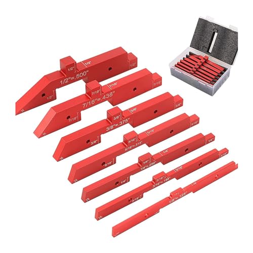 7pcs Setup -Blöcke Höhe einstellen genaue Holzbearbeitungswerkzeuge rot von Qotolite