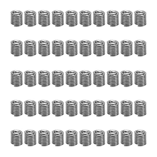 Edelstahlgewinde Einsatz Set Schraube Loch Reparaturwerkzeug Luftfahrt Automobile Mechanische Geräte 50pcs (2.5D) von Qotolite