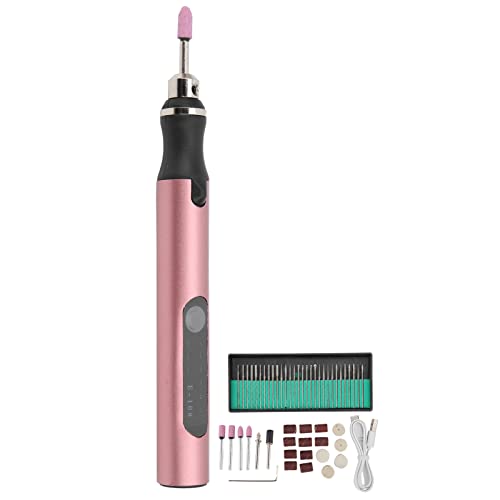 Elektrischer Mikrostecher Stift Mini DIY Vibro -Gravur -Werkzeugkit für Metallglasnägel Kunststoff Aluminiumlegierung (Rose Gold) von Qotolite
