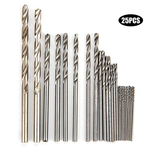 Qotolite Bohrer-Set aus Aluminiumlegierung, hochfest, langlebig, für die Holzbearbeitung, Modellbau, 25-teilig Qotolite Bohrer-Set aus Aluminiumlegierung, hochfest, langlebig, für die Holzbearbeitung, Modellbau, 25-teilig von Qotolite