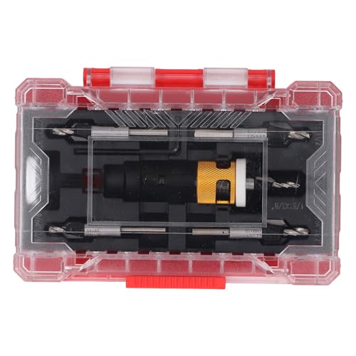Qotolith 5 -teiliges Countersink -Bohrer -Bit -Set, sich verjüngte M2 HSS -Klingen, einstellbare Tiefenstopp, für Holzbearbeitung und Möbelreparatur von Qotolite