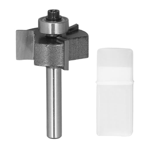 Qotolith T -Form Router Bit 1/4 Zoll Schaft 3 Zähnekugellager Schlitzschneider Bit zum Schlitzholz Sperrholz 1/2 Schnitthöhe von Qotolite