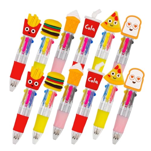 Qoukonao Mehrfarbige Gelschreiber, einziehbarer Kugelschreiber in 4 Farben, wischfest, ergonomischer Griff, niedliches Schreibwaren für reibungsloses Schreiben, Notizen, Journaling, Hervorheben von Qoukonao