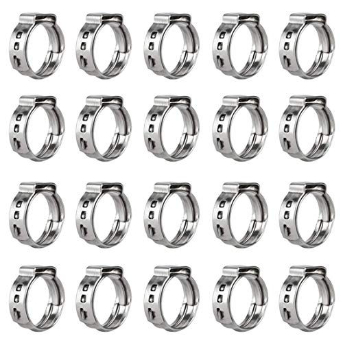 Qovydx 40 Stück 15,3 mm - 18,5 mm Einohr-Schlauchschellen, 304 Edelstahl, PEX-Cinch-Klemmen, stufenlose Cinch-Crimpringe, Quetschschellen für Rohrverschraubungen Qovydx 40 Stück 15,3 mm - 18,5 mm Einohr-Schlauchschellen, 304 Edelstahl, PEX-Cinch-Klemmen, stufenlose Cinch-Crimpringe, Quetschschellen für Rohrverschraubungen von Qovydx
