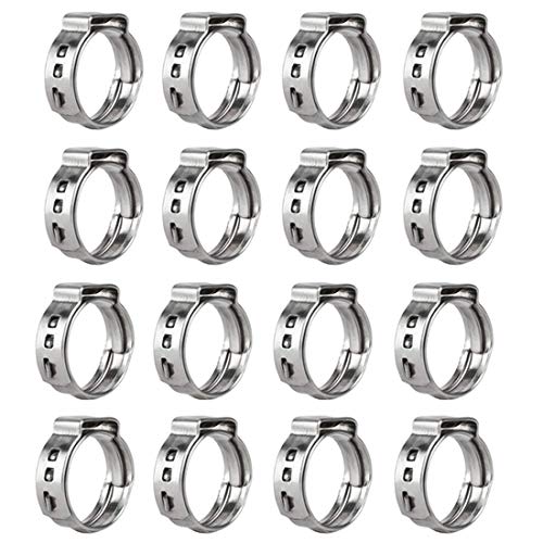 Qovydx 40 Stück 17,8 mm - 21 mm Einohr-Schlauchschellen, 304 Edelstahl, PEX-Cinch-Klemmen, stufenlose Cinch-Crimpringe, Quetschschellen für Rohrverschraubungen Qovydx 40 Stück 17,8 mm - 21 mm Einohr-Schlauchschellen, 304 Edelstahl, PEX-Cinch-Klemmen, stufenlose Cinch-Crimpringe, Quetschschellen für Rohrverschraubungen von Qovydx