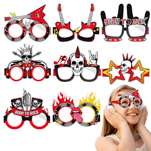 Qpout 16pcs Gitarre Rock and Roll Party Dekorationen Photo Booth Requisiten Brille, Musik Rock Band Star Thema Brille für 90er Jahre Motto Geburtstagsparty Favor Zubehör Qpout 16pcs Gitarre Rock and Roll Party Dekorationen Photo Booth Requisiten Brille, Musik Rock Band Star Thema Brille für 90er Jahre Motto Geburtstagsparty Favor Zubehör von Qpout