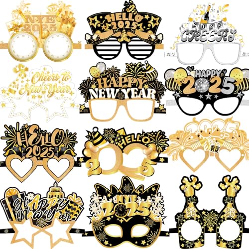 Qpout 24Pcs Frohes Neues Jahr Brille 2025 Laser Glitter Neujahr Party Brille für 2025 Frohes Neues Jahr Dekorationen Silvester Party Gastgeschenke Qpout 24Pcs Frohes Neues Jahr Brille 2025 Laser Glitter Neujahr Party Brille für 2025 Frohes Neues Jahr Dekorationen Silvester Party Gastgeschenke von Qpout