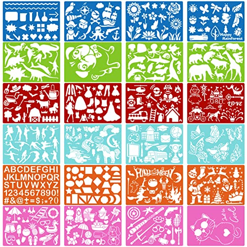 Qpout 24pcs Bunte Zeichenschablone für Kinder, Tier Schmetterling Einhorn Dinosaurier Hai Auto Brief Malvorlagen für Jungen Mädchen Geburtstag Weihnachten Geschenke Kleinkinder Vorschule Malwerkzeug Qpout 24pcs Bunte Zeichenschablone für Kinder, Tier Schmetterling Einhorn Dinosaurier Hai Auto Brief Malvorlagen für Jungen Mädchen Geburtstag Weihnachten Geschenke Kleinkinder Vorschule Malwerkzeug von Qpout