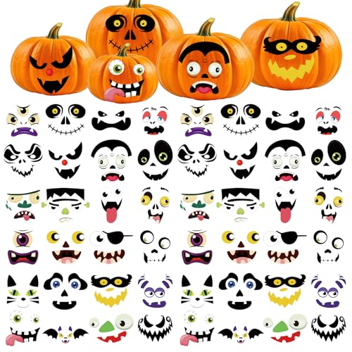 Qpout 48 Packungen Halloween Kürbis Dekoration Aufkleber DIY Halloween Kürbis Gesicht Aufkleber Niedliche Halloween Aufkleber Halloween Kürbis Dekorationen Qpout 48 Packungen Halloween Kürbis Dekoration Aufkleber DIY Halloween Kürbis Gesicht Aufkleber Niedliche Halloween Aufkleber Halloween Kürbis Dekorationen von Qpout