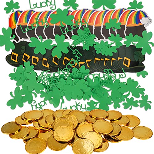 Qpout 50pcs Green St. Patrick's Day Plastik Good Luck Münzen und 100pcs Kleeblatt Klee Konfetti Tisch Streusel St. Patricks Party Irish Tischdekorationen St. Patrick Party Dekorationen Qpout 50pcs Green St. Patrick's Day Plastik Good Luck Münzen und 100pcs Kleeblatt Klee Konfetti Tisch Streusel St. Patricks Party Irish Tischdekorationen St. Patrick Party Dekorationen von Qpout
