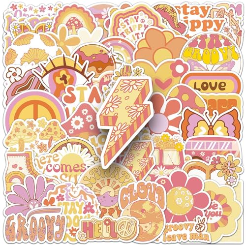 Qpout Hippie Aufkleber Groovy Boho Frieden Liebe Aufkleber Vinyl Wasserdicht Groovy Regenbogen Retro 60er 70er Jahre Aufkleber für Laptop, Wasserflaschen, Telefon Qpout Hippie Aufkleber Groovy Boho Frieden Liebe Aufkleber Vinyl Wasserdicht Groovy Regenbogen Retro 60er 70er Jahre Aufkleber für Laptop, Wasserflaschen, Telefon von Qpout