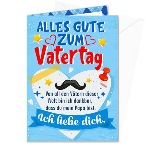 Vatertagskarte für den besten Papa der Welt Liebe Design Klappkarte mit Umschlag Geschenkidee zu Vatertag Geburtstag Dankeschön Weltbester Papa Grußkarte Vatertagskarte für den besten Papa der Welt Liebe Design Klappkarte mit Umschlag Geschenkidee zu Vatertag Geburtstag Dankeschön Weltbester Papa Grußkarte von Qpout