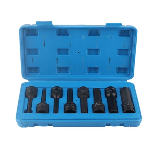 Qqmora Hex Bit Socket Set Professionell 8pcs 1/2 Zoll Antrieb Allen Hex Schlüsselbithöhle für Ratschen -Impact - -Breaker -Stange Chrom Molybdän Stahl Schwarz Blue H5 H6 H8 H12 H14 Qqmora Hex Bit Socket Set Professionell 8pcs 1/2 Zoll Antrieb Allen Hex Schlüsselbithöhle für Ratschen -Impact - -Breaker -Stange Chrom Molybdän Stahl Schwarz Blue H5 H6 H8 H12 H14 von Qqmora