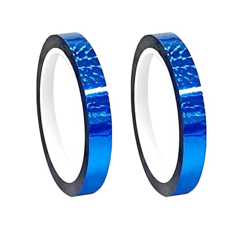 Qrity 2 Rollen Craft Dekorative Klebeband, 15 mm x 50 m Abdeckband, für DIY Kunst Handwerk Verpackung Dekoration, Blau von Qrity