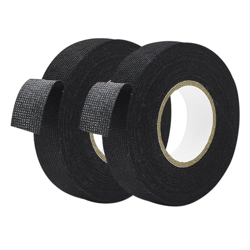 Qrity 32mm*15m, 2xGewebe Isolierband Klebeband Gewebe Thermisches Isolierband Automobilgewebe Hochtemperatur Textilband Kabel Fahrzeugkreis Kabelbaum Motorrad von Qrity