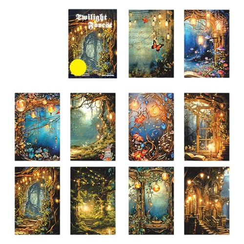 10 Blätter Landschaft Aufkleber Sammelalbum Aufkleber Wald Serie Aufkleber Ästhetic Sticker Scrapbooking Supplies Forests Series Aufkleber Aufkleber Aufkleber Landschaftsaufkleber Für Journal von Qsvbeeqj