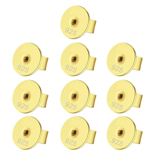 10pcs Metall Ohrring Stopfen Stecker Sicherer Ohrstifte Zurück Verschluss Accessoires Ohrringe Verschlüsse Für Schmuckliebhaber von Qsvbeeqj