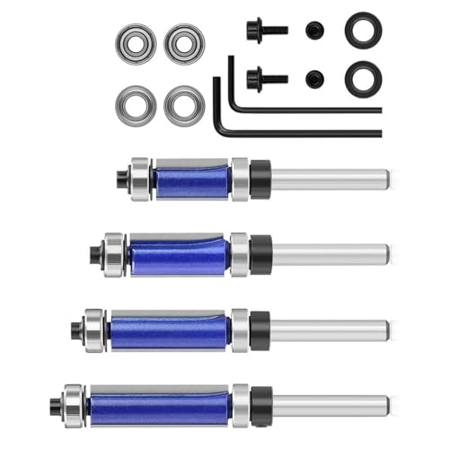 11pcs Holzbearbeitungslager Trimmschneider Set 14 Zoll Schaftstahl Stahl Gravur Mahlen Schneidmaschine Matching Tool Trimming Router Bit Set Set von Qsvbeeqj