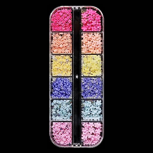 12 Netz Blume Gemischte Teile Stahl Perlen Anhänger Design Kunst Dekoration Maniküre Schmuck Blume Art Anhänger von Qsvbeeqj