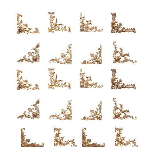 20pieces Ausgehöhlte Geprägte Ecke Aufkleber Vintage Scrapbooking Corner Sticker Für Journalplaner Fotoalbum Phone Hülle Retro Scrapbooking Verzierung von Qsvbeeqj