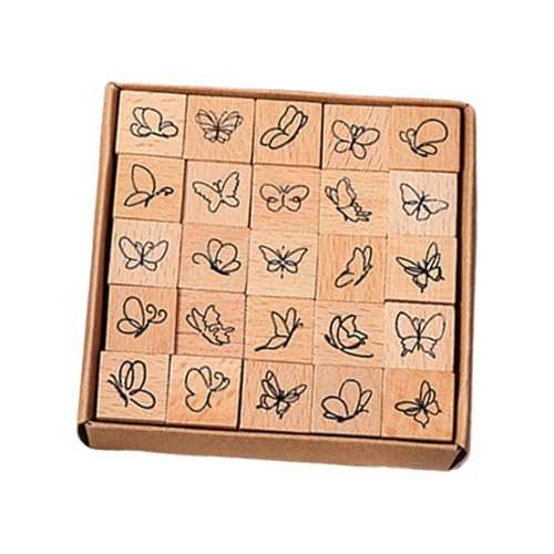 25 Pieces Weather Themed Stamp Vintage Holzstempel Blumen Schmetterling Dekorative Stempel Für Karten Machen Scrapbooking Journal Scrapbooking Stampe von Qsvbeeqj
