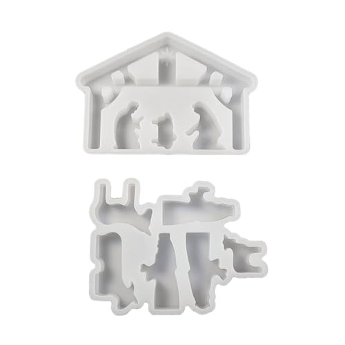 2pcs Weihnachten Thema Silikonformen Für Kerzenhalter Dekoration Gips Dekoration Weihnachtsdekorationen Epoxidharz von Qsvbeeqj